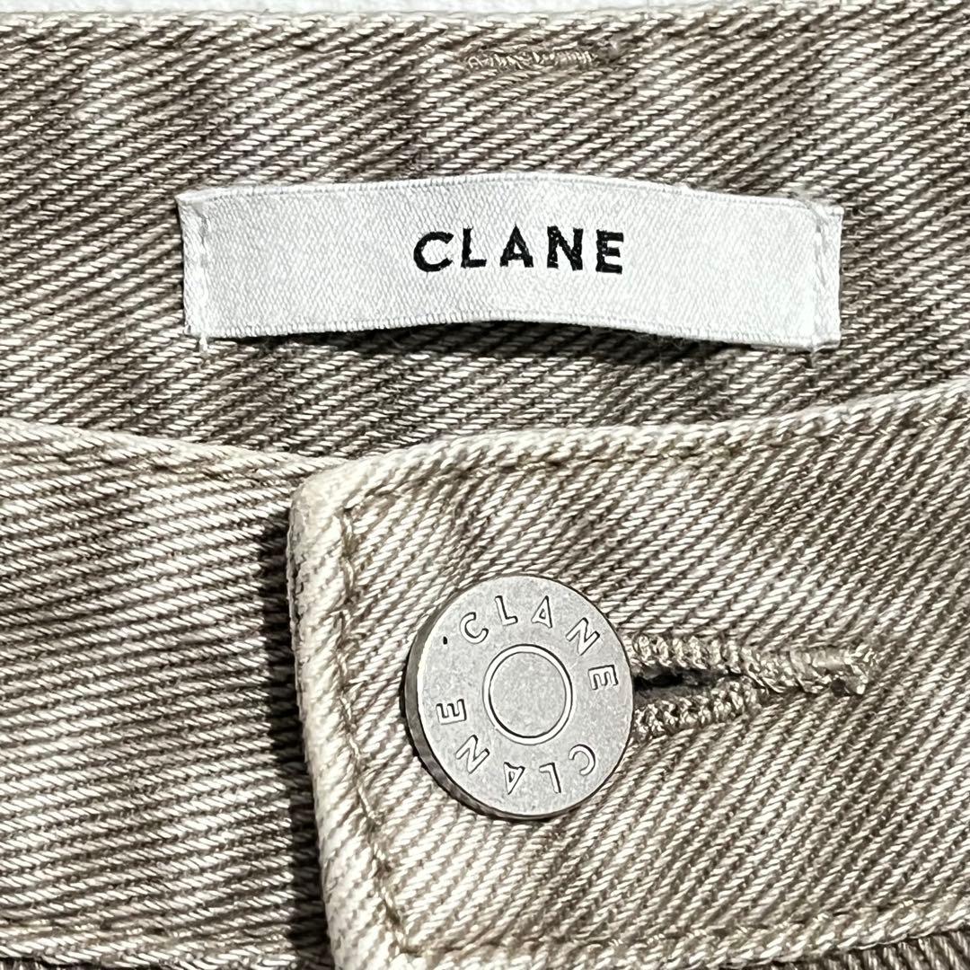 clane SLASH CUT DENIM PANTS ベージュ 1