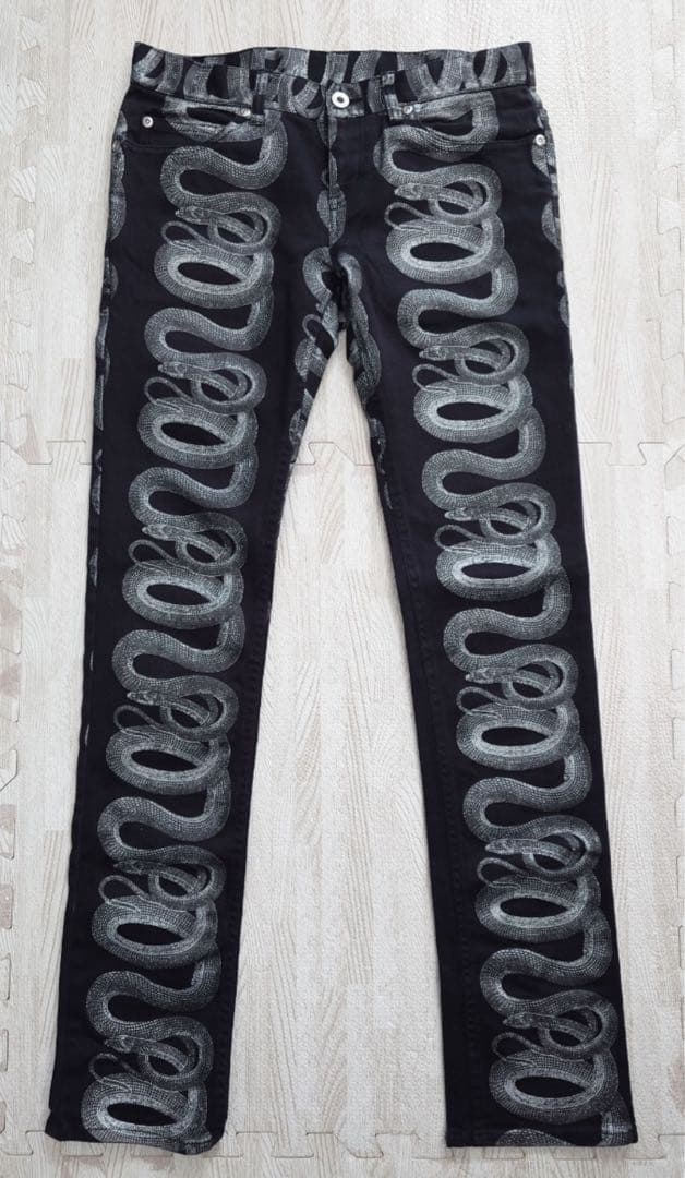 ヒステリックグラマー　HYSTERIC GLAMOUR　スネークデニムパンツ 黒