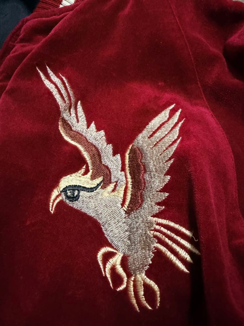 ２面用 JAPAN 90s 別珍 vintage 地図日本 スカジャン レーヨン