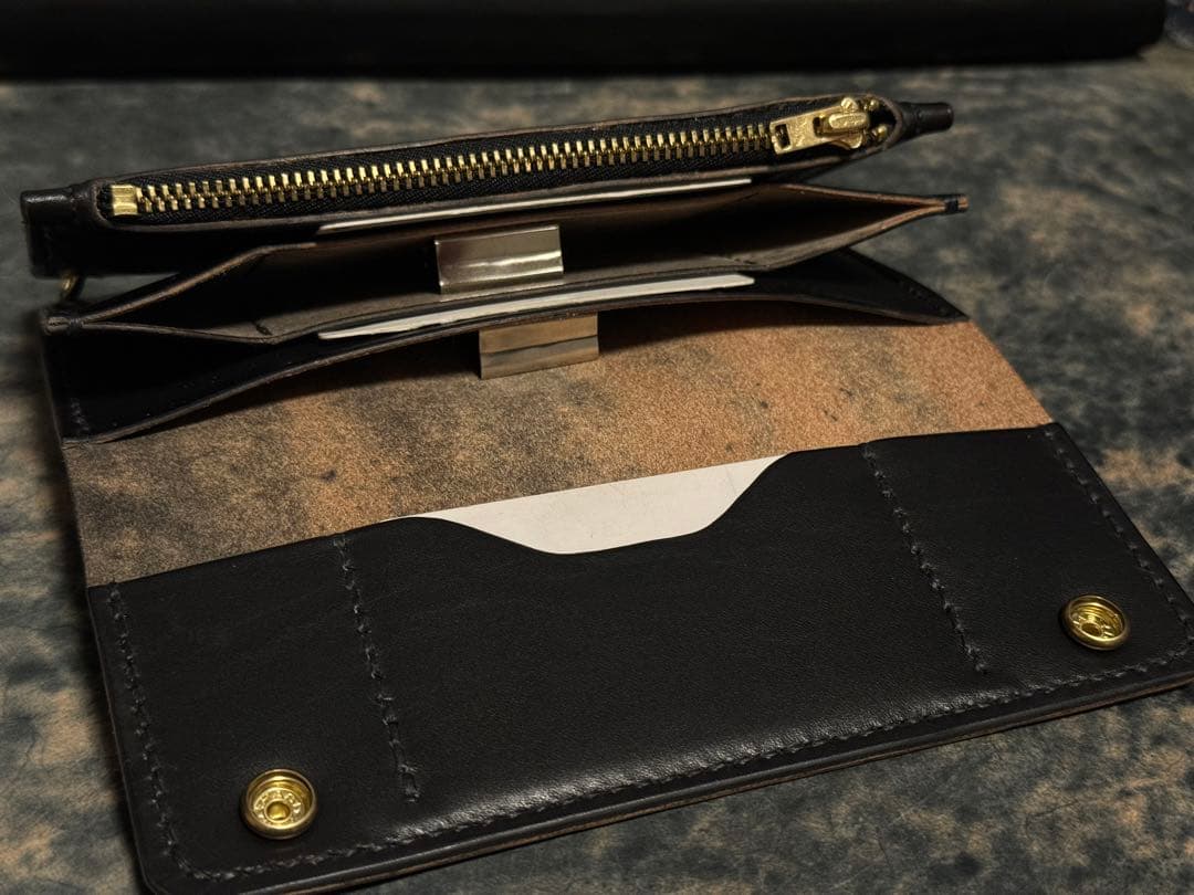 超希少!GUIDI社ホースバット黒トラッカーウォレット　TYPE01