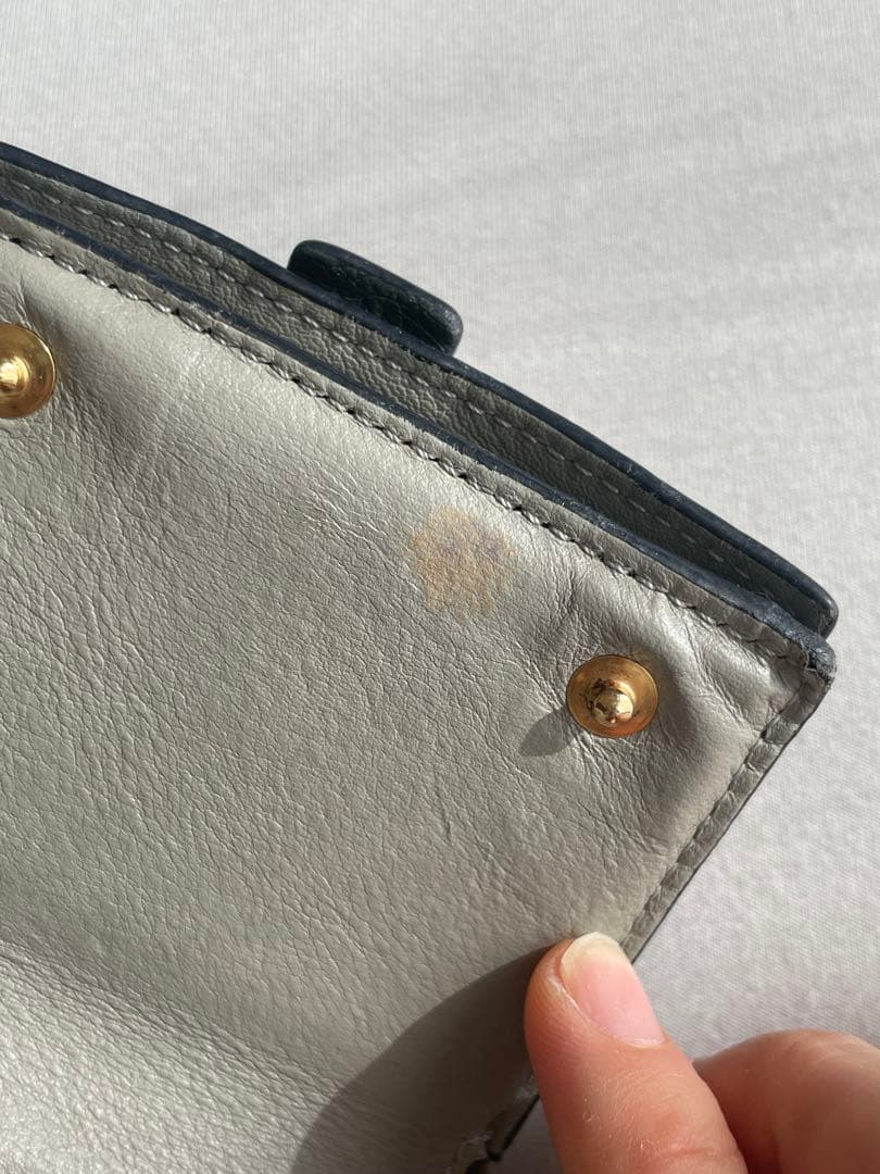 H*A様 LOEWE グリーン レザー 三つ折り財布