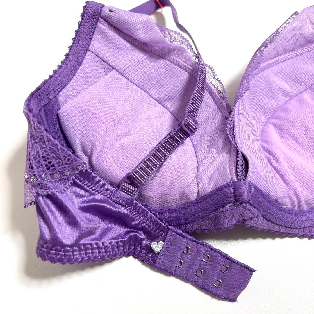 D70M 夢みるブラ DeepV マイフラワーブラ＆ショーツ Purple