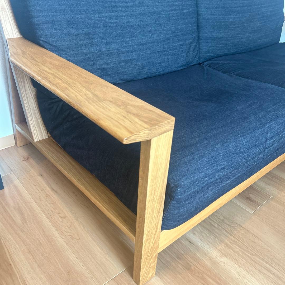 shinya　無印木製フレームソファ ウレタンポケットコイル2.5シーター