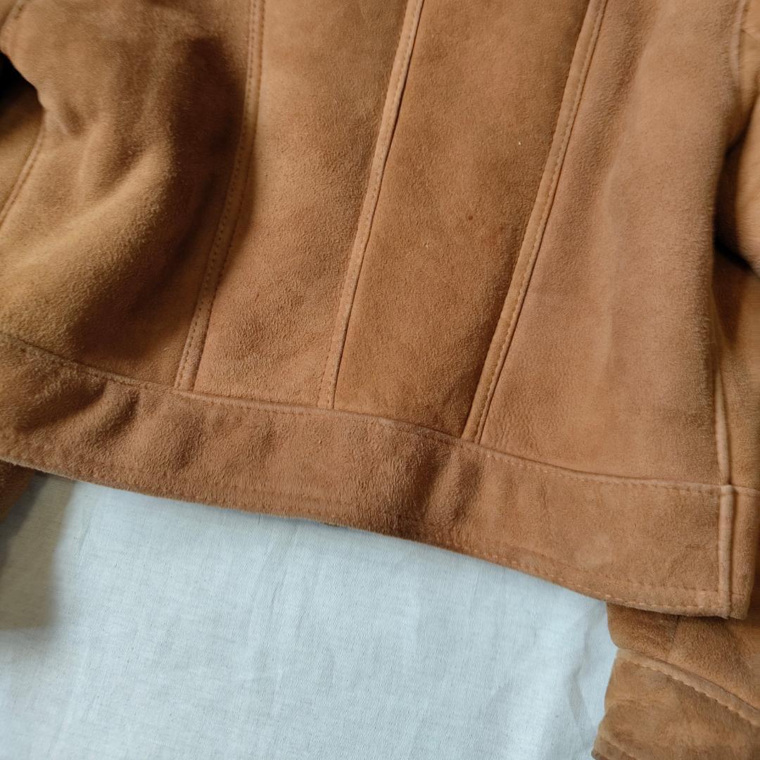 80s90s USA製 スウェード 3rdタイプ トラッカージャケット ムートン