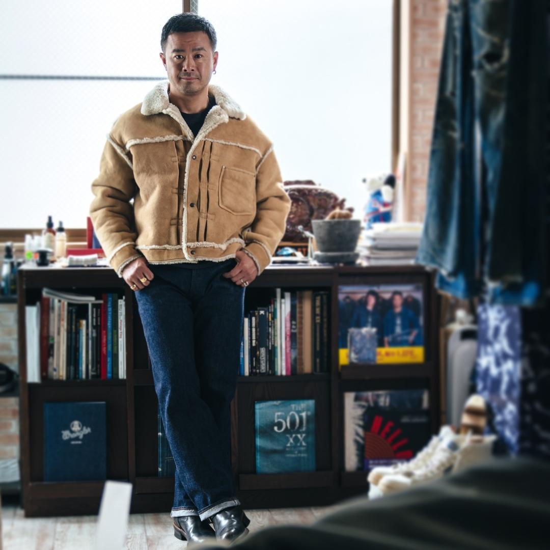 80s90s USA製 スウェード 3rdタイプ トラッカージャケット ムートン