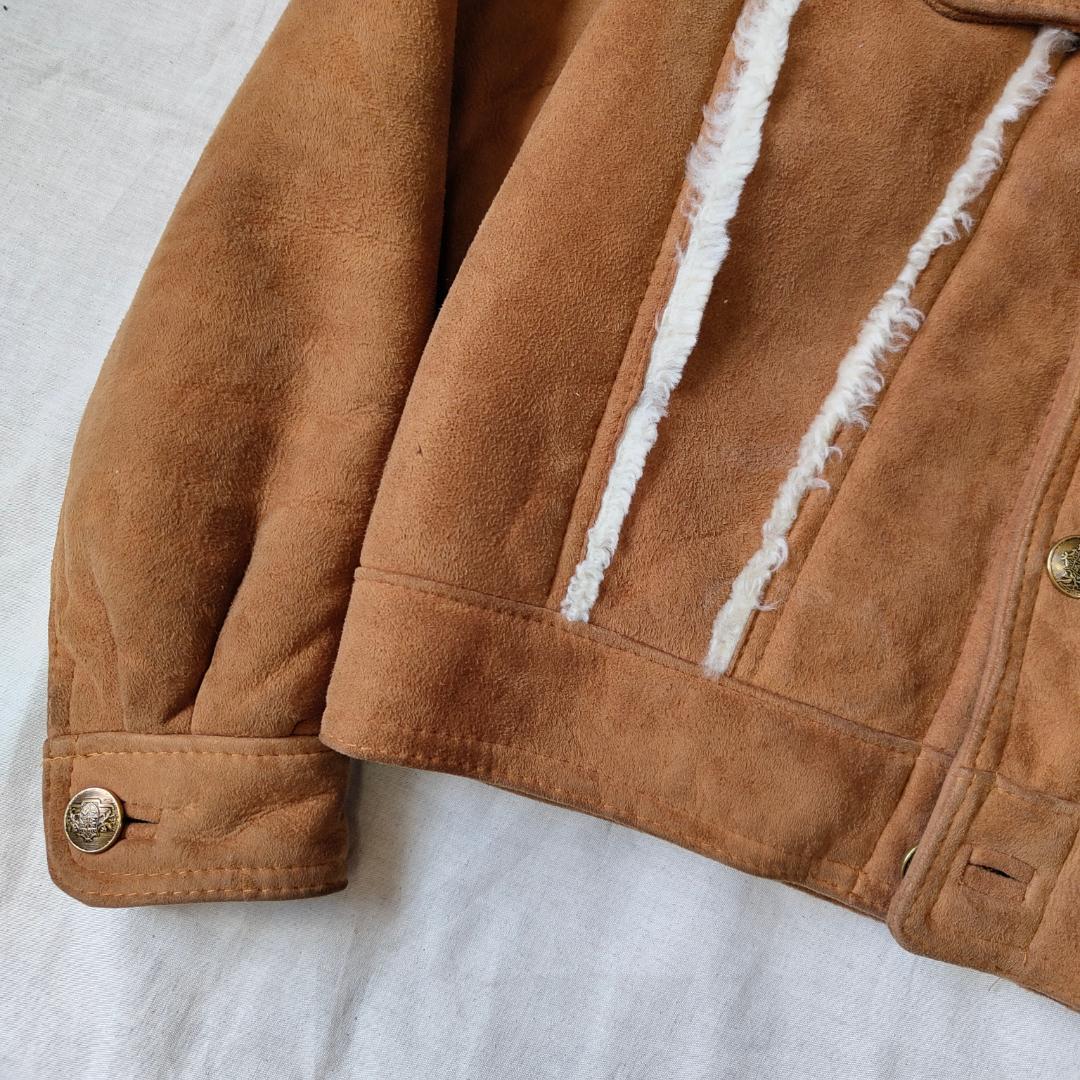 80s90s USA製 スウェード 3rdタイプ トラッカージャケット ムートン