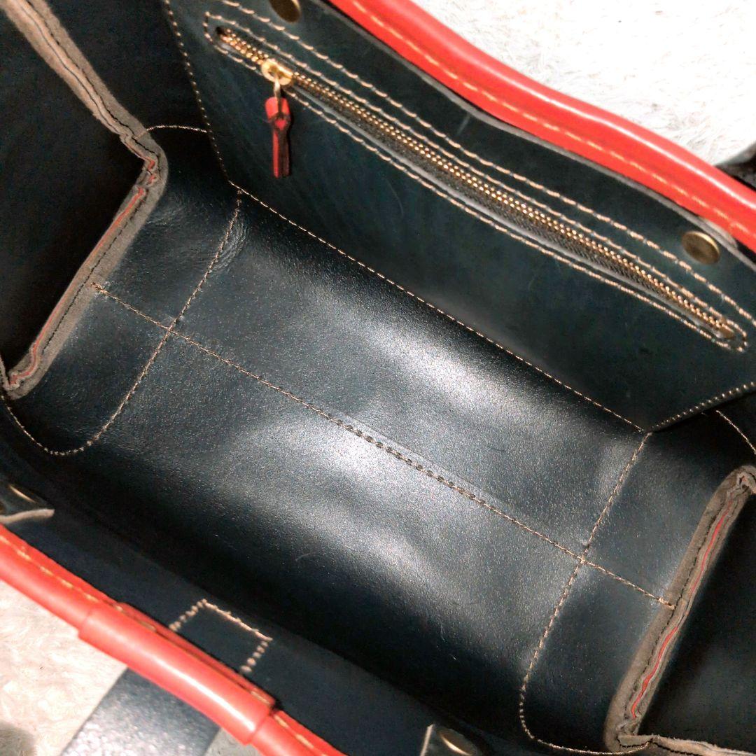 【幻の逸品 美品】ヘルツ　T-146　横型2WAYトートバッグ　ツートン　大容量