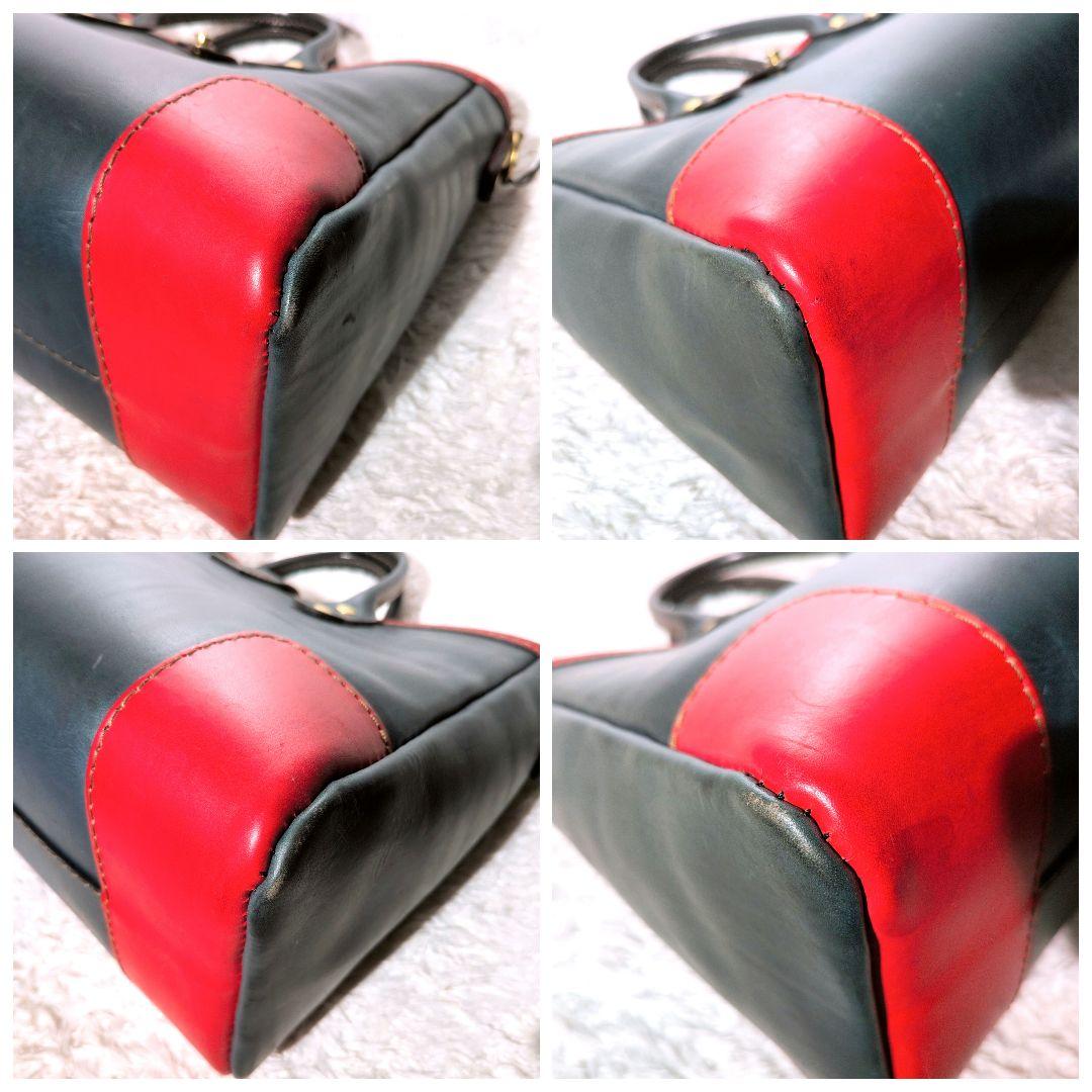 【幻の逸品 美品】ヘルツ　T-146　横型2WAYトートバッグ　ツートン　大容量