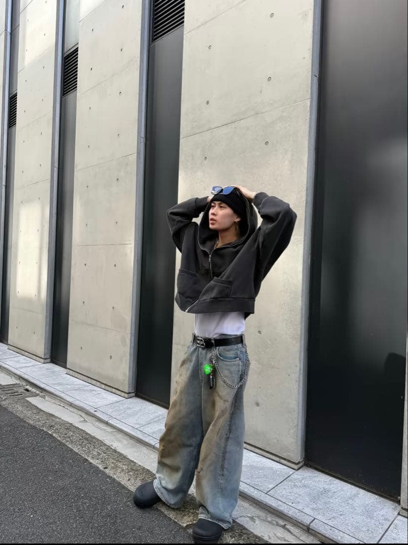 トップス Entire Studios ETERNAL ZIP washed black