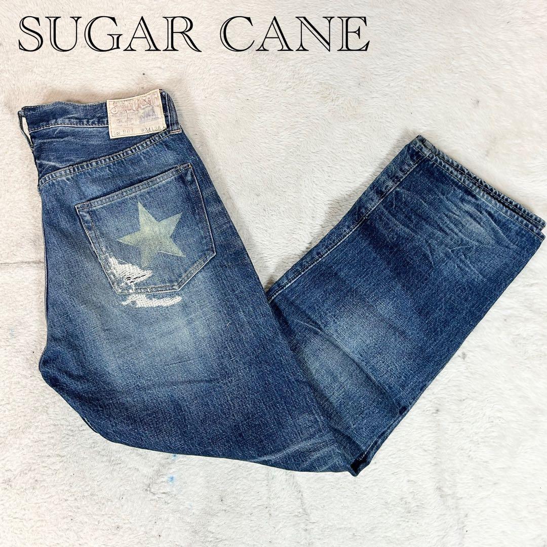 希少❗️SUGAR CANE Lot901 ダメージデニム　赤耳　W34 L30