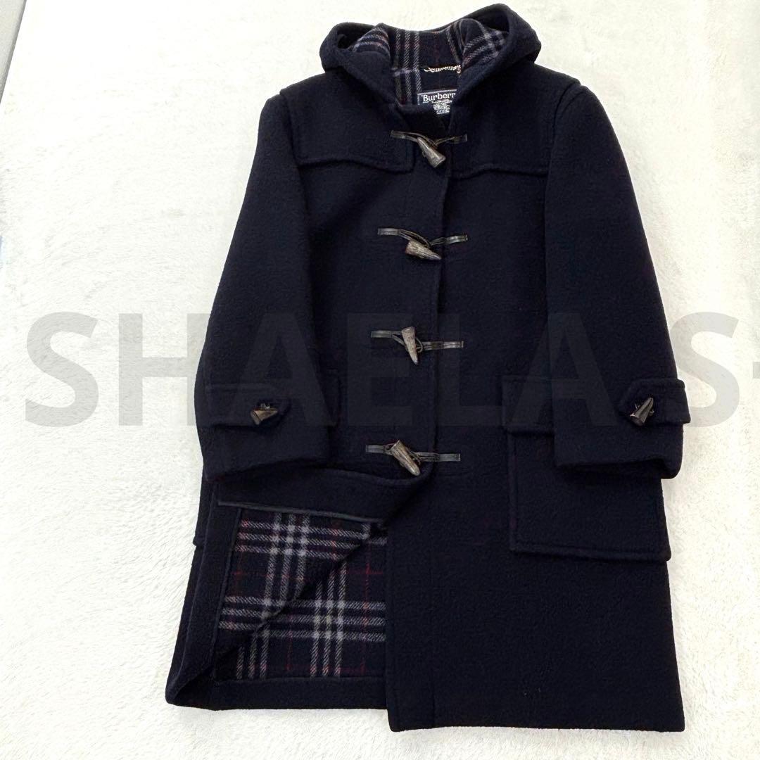 美品　バーバリーズ　ダッフルコート　ウール　ネイビー　ノバチェック　XL〜2XL