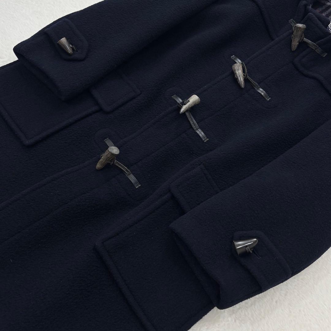 美品　バーバリーズ　ダッフルコート　ウール　ネイビー　ノバチェック　XL〜2XL