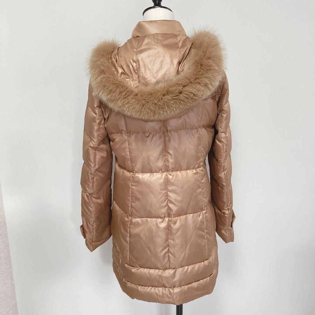 【希少美品】レリアン　ブラウンゴールド　ダウンジャケット　フォックスファー