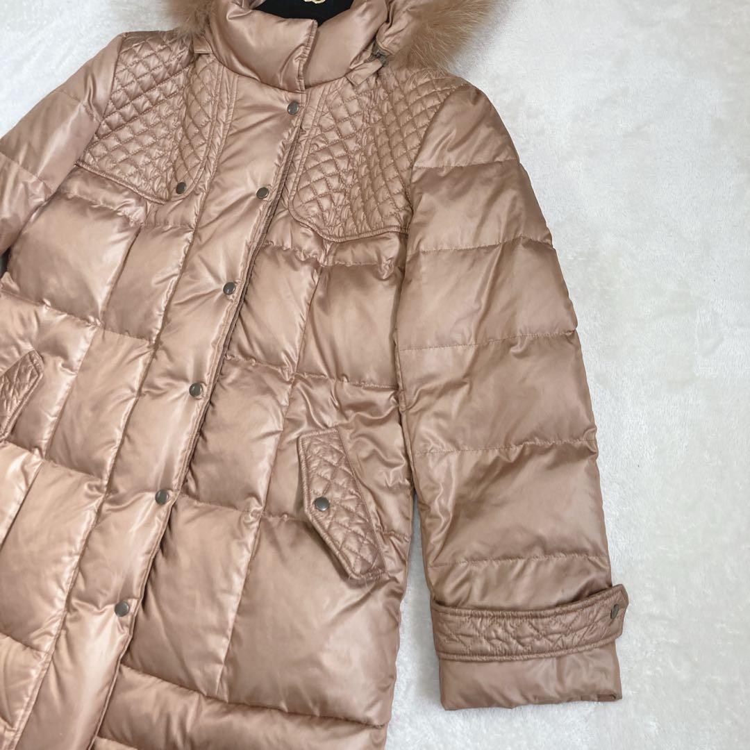 【希少美品】レリアン　ブラウンゴールド　ダウンジャケット　フォックスファー