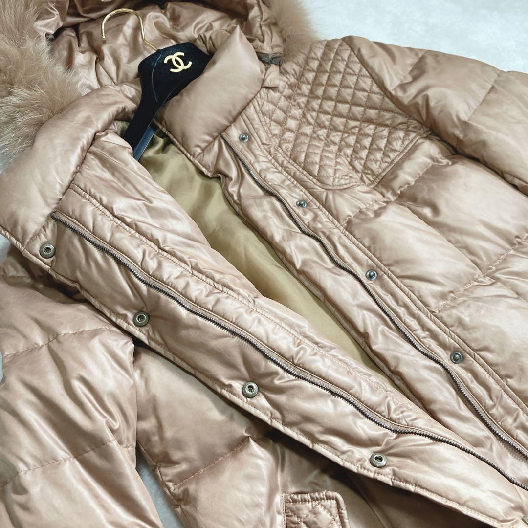 【希少美品】レリアン　ブラウンゴールド　ダウンジャケット　フォックスファー