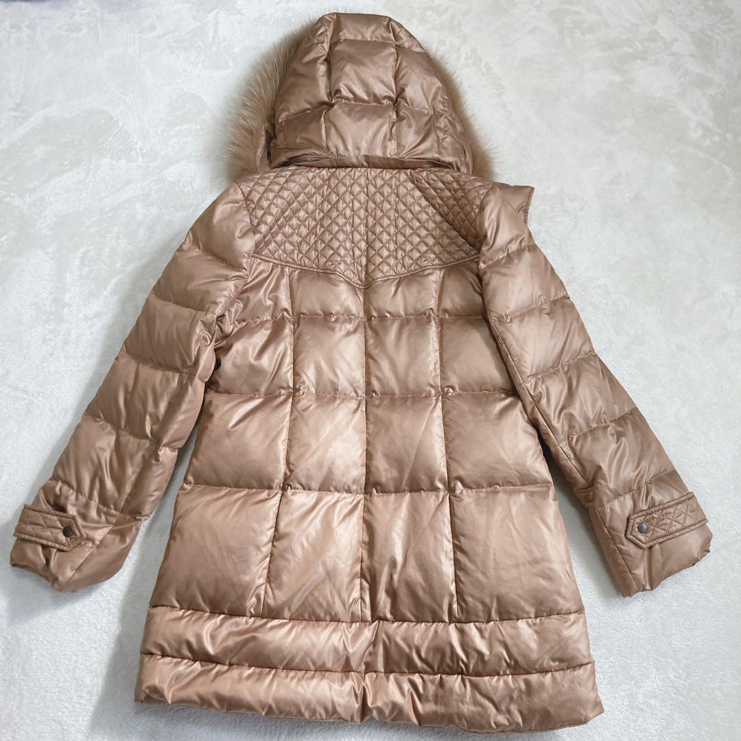 【希少美品】レリアン　ブラウンゴールド　ダウンジャケット　フォックスファー