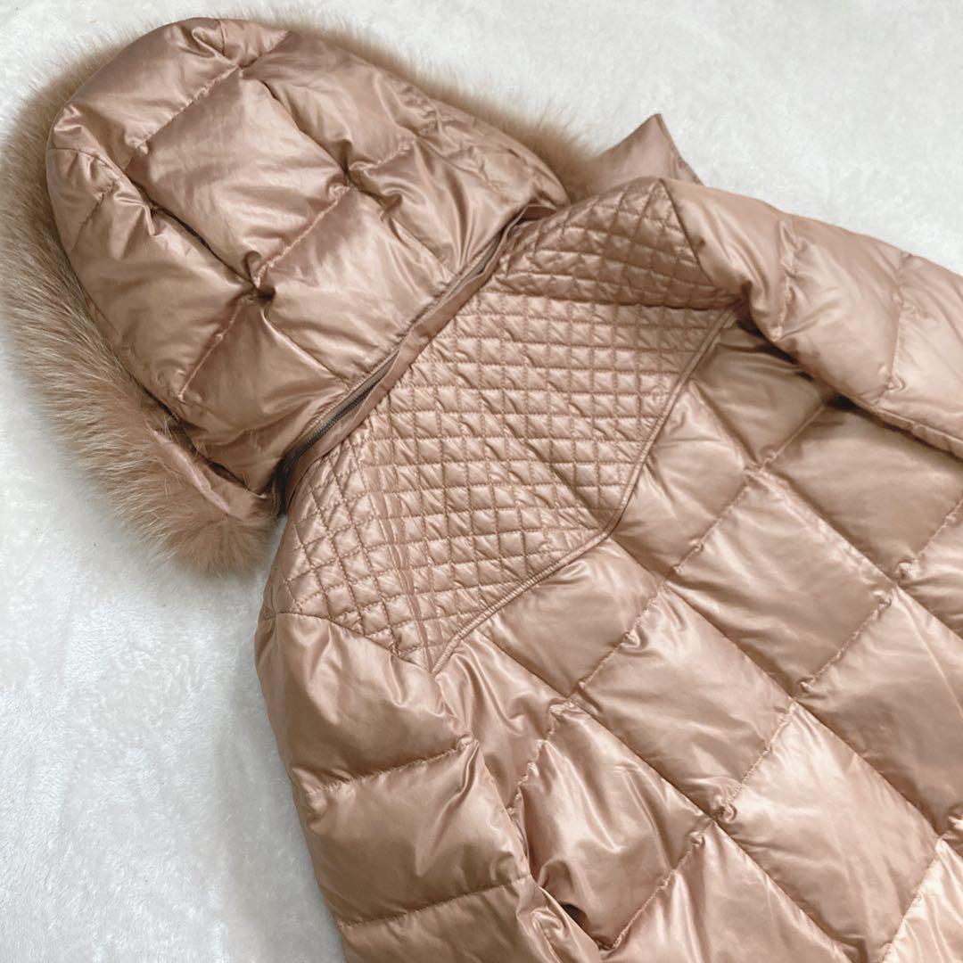 【希少美品】レリアン　ブラウンゴールド　ダウンジャケット　フォックスファー