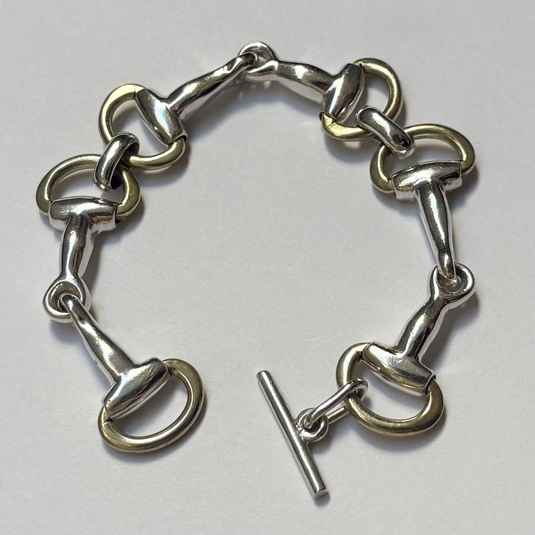 メキシコ製 VINTAGE 925＆Brass ヘビーホースビットブレスレット