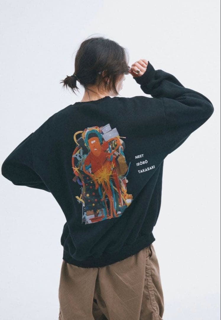 ニートと居候とたかさき×SAMPLE スウェット　ブラック