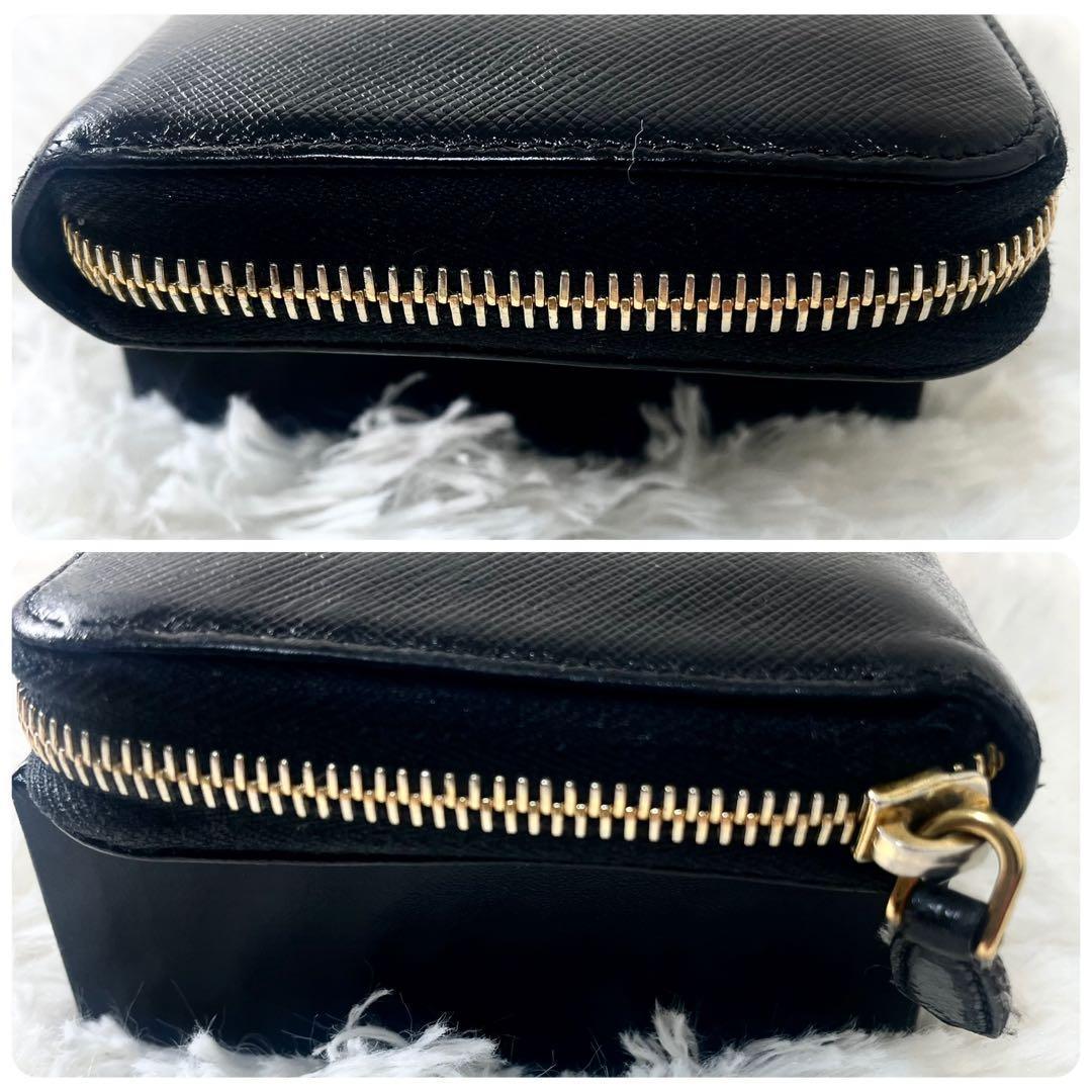 プラダ　PRADA ラウンドファスナー　長財布　レザー　ブラック　黒