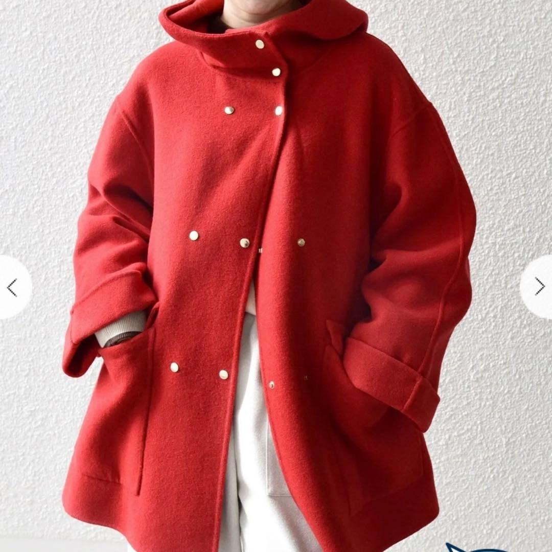 SHIPS any: リバー フーデッド Aライン ミドル コート