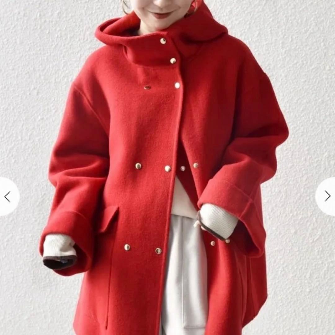 SHIPS any: リバー フーデッド Aライン ミドル コート