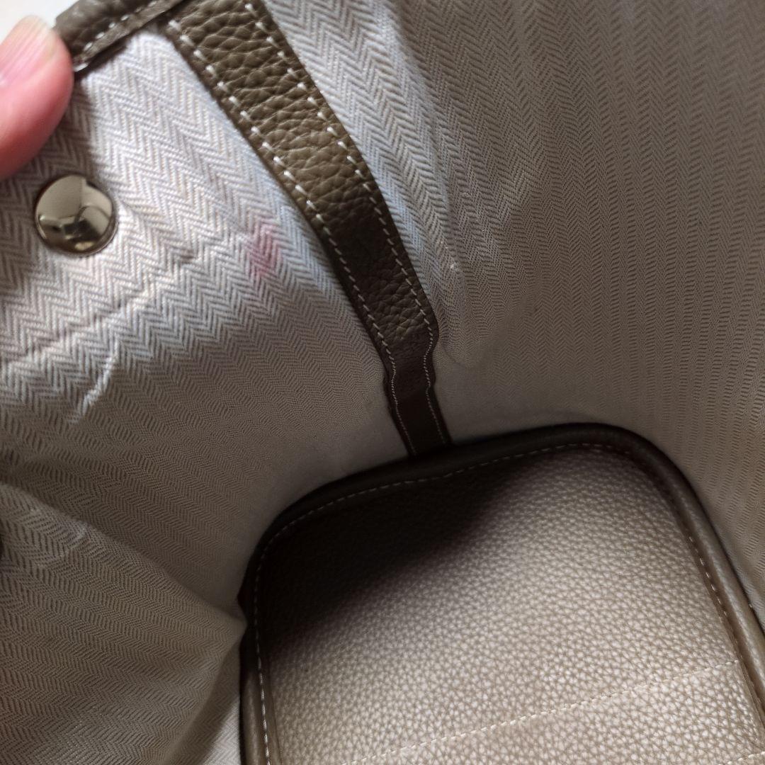 シボ革 レザー バッグ 大 ポーチ付き