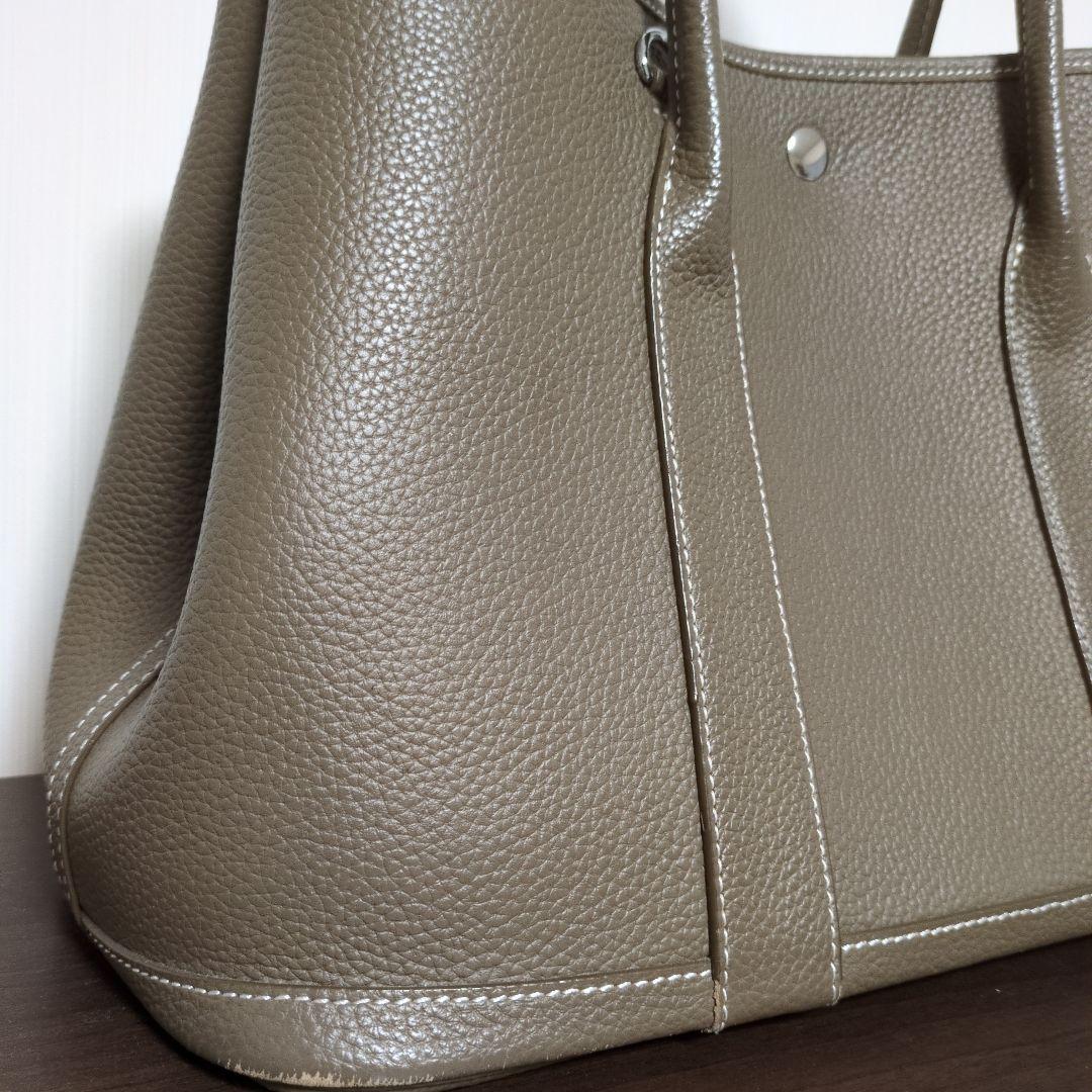 シボ革 レザー バッグ 大 ポーチ付き