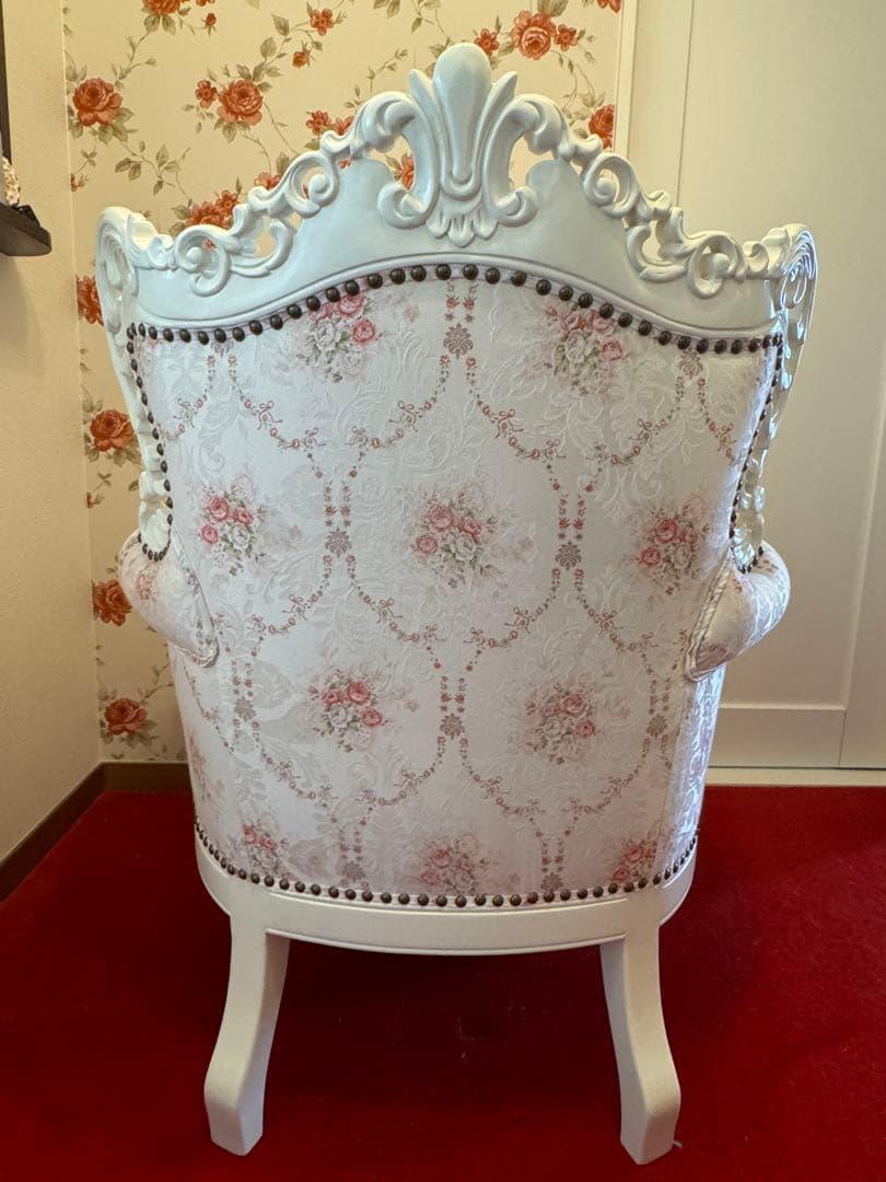 【美品】スクレドゥフィーユ・姫系・ロココ調・アンティーク・猫脚・1人掛けソファ