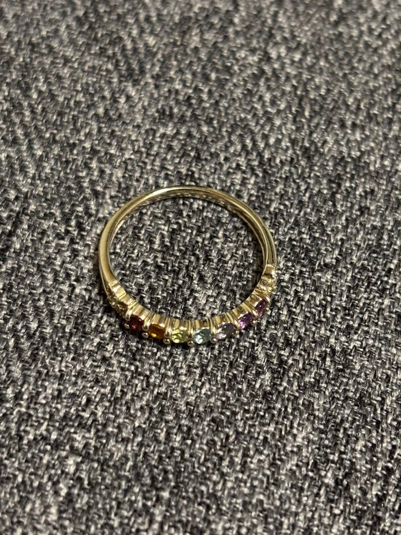 ジュエリーツツミ　K10イエローゴールドマルチストーンリング