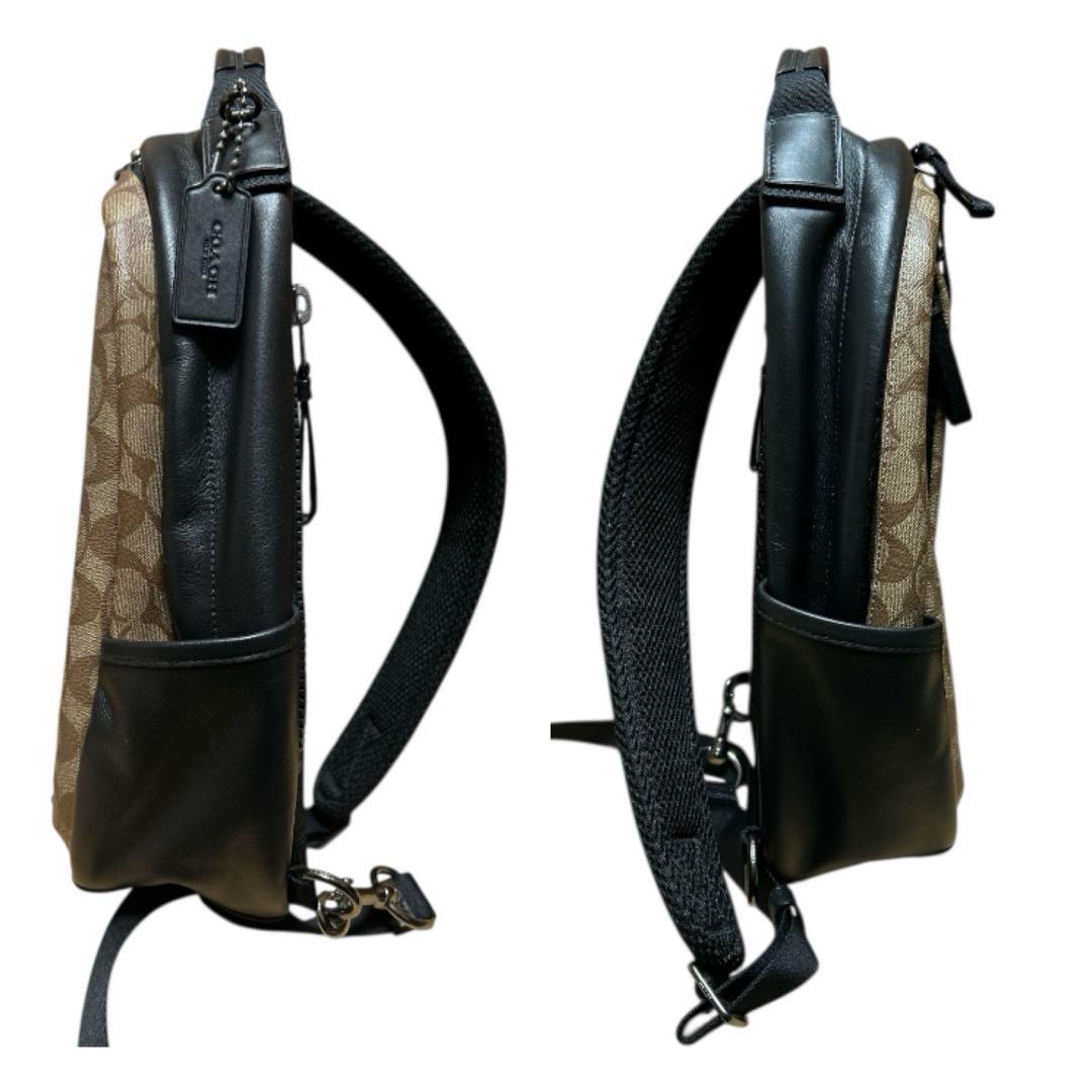 希少 COACH コーチ イーサンパック ボディバッグ ロゴ 斜め掛け 総柄