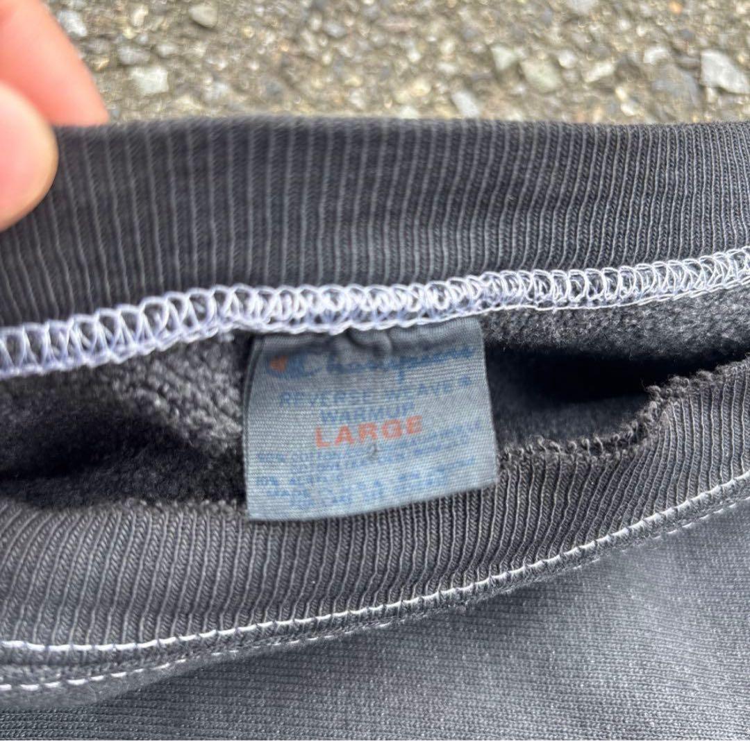 80s Championトリコタグ 後染め ブラック リバースウィーブ 目付き