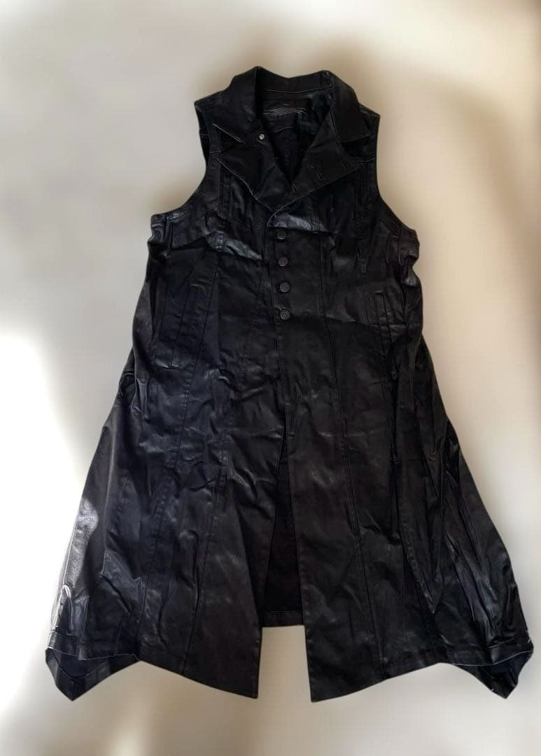 bajra レザー風ロングジレ