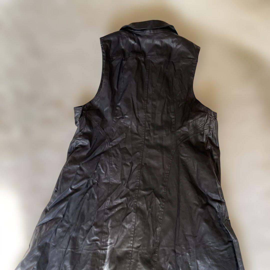 bajra レザー風ロングジレ