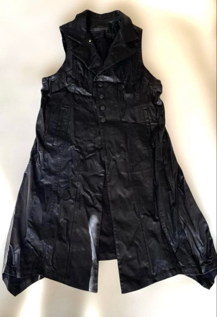 bajra レザー風ロングジレ