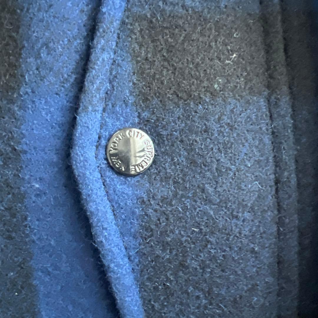 断*)様 Supreme 青・黒チェック クルーザージャケット L