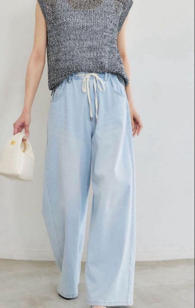 【美品】BARNYARDSTORM ドロストワイドカットデニム レディース