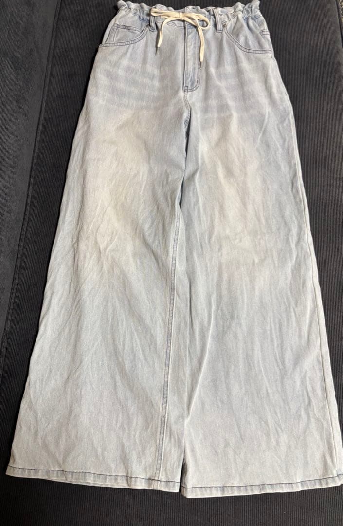 【美品】BARNYARDSTORM ドロストワイドカットデニム レディース