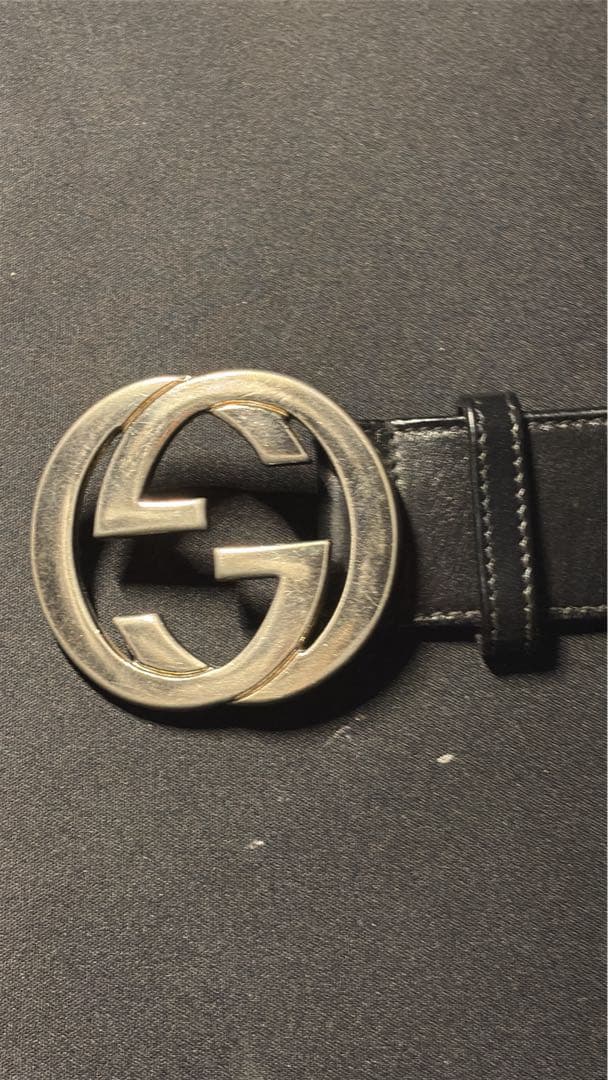 Gucci ブラックレザーベルト　rwggg1999