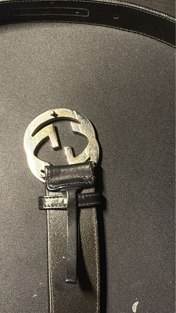 Gucci ブラックレザーベルト　rwggg1999