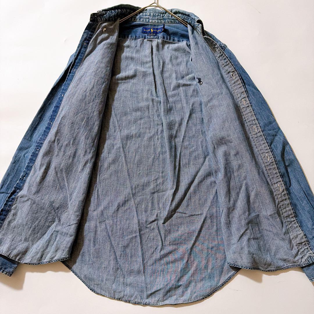 定番✨️ラルフローレン デニムシャツ ポニー刺繍 CLASSIC FIT S