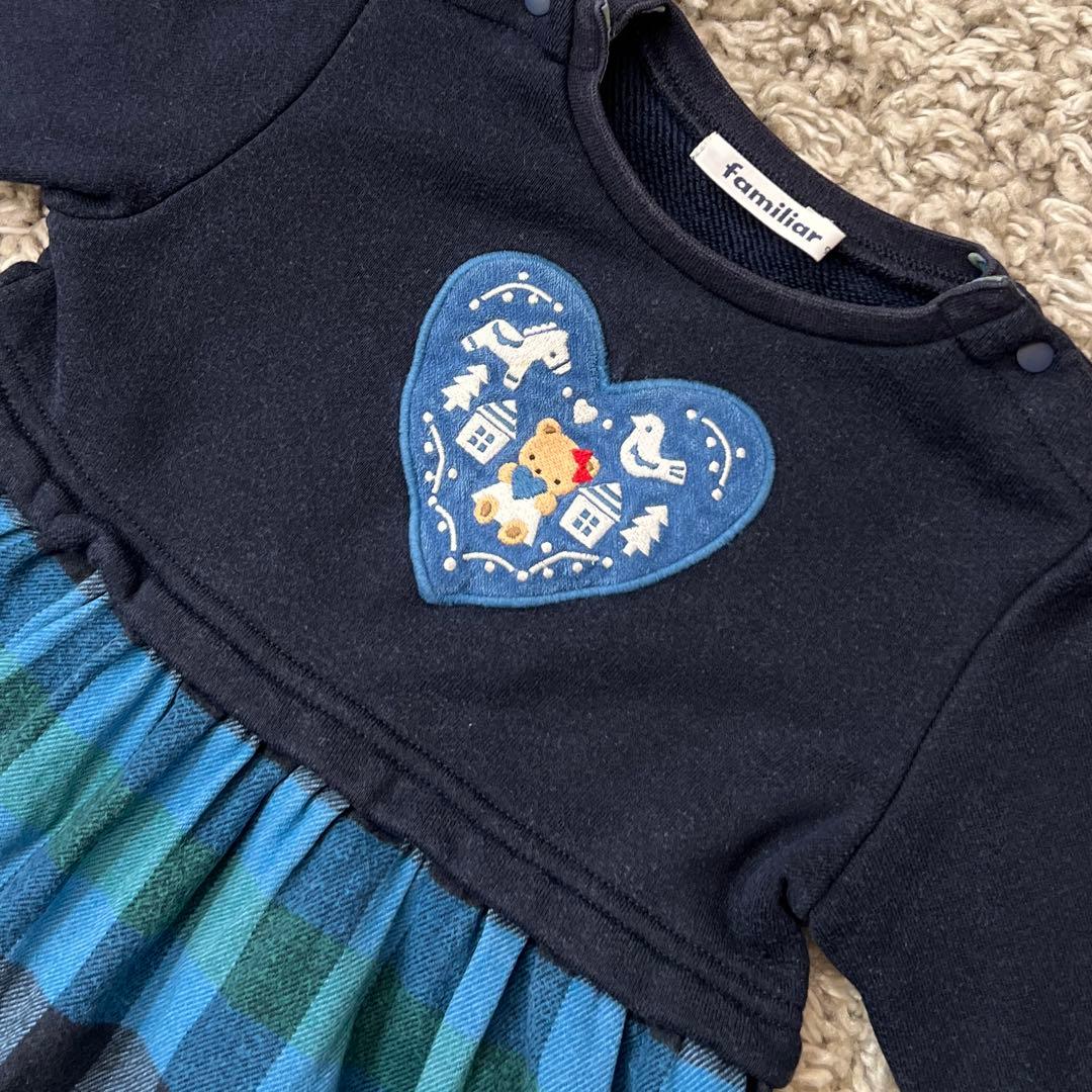 familiar 90cm 秋冬ワンピース2着セット