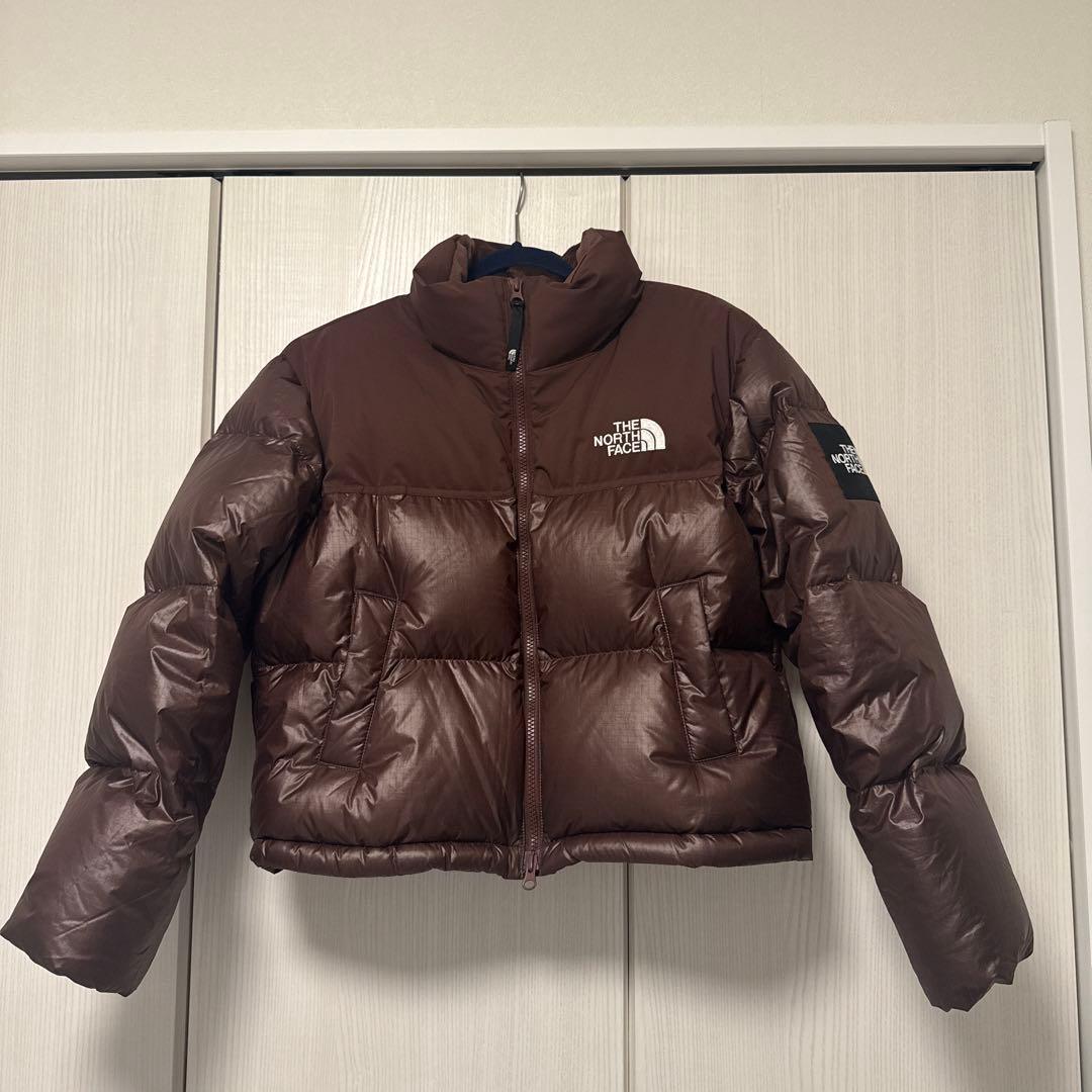 THE NORTH FACE ココアブラウン ダウンジャケットヌプシ ショート丈