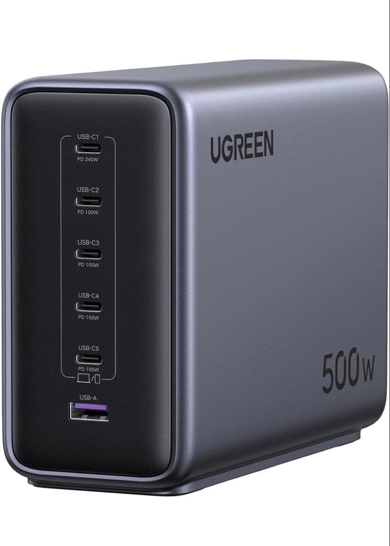 UGREEN 500W 充電器 type-c 【単ポート最大240W 高出力】
