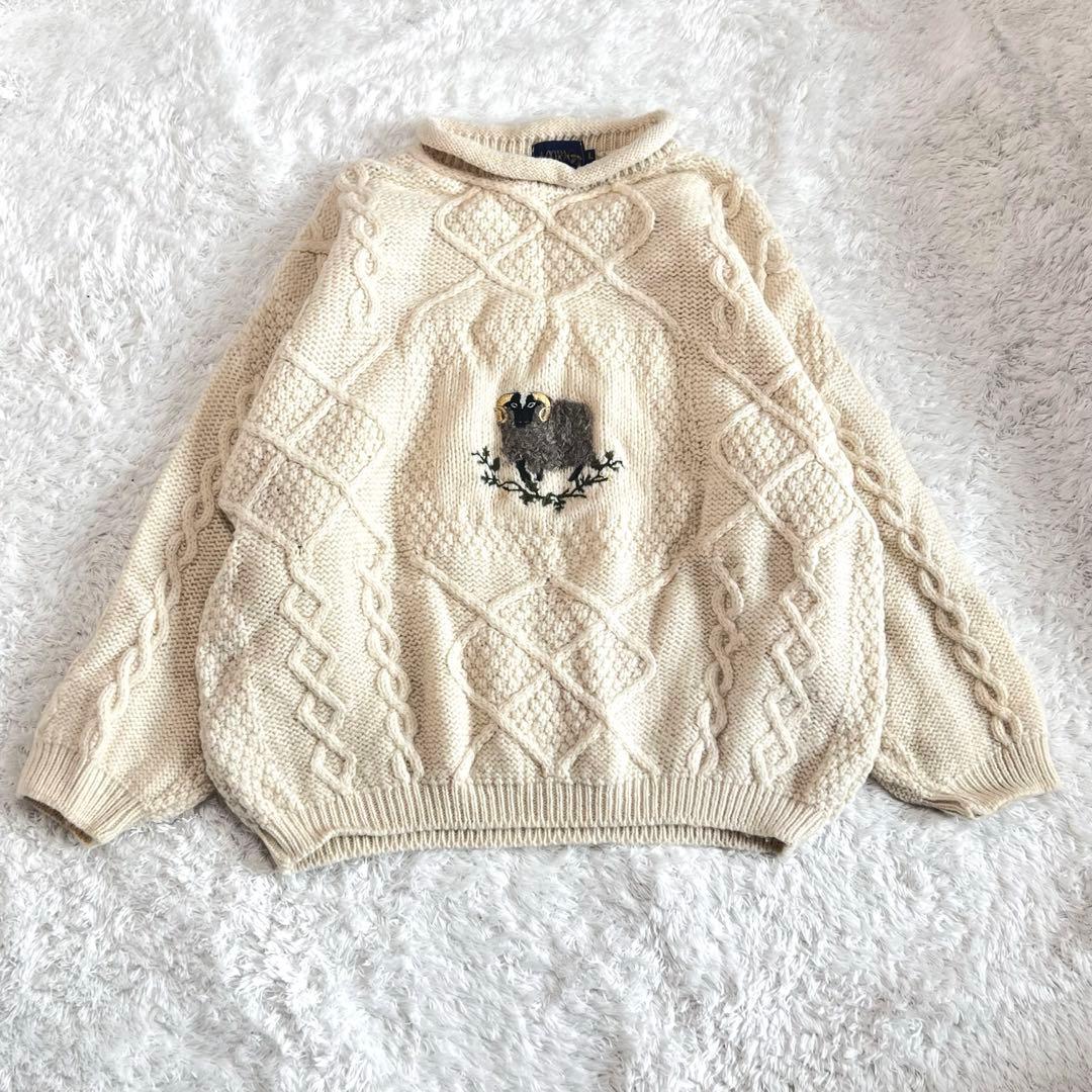 ACORNO ニット　アランニット　アニマル　フィッシャーマン　セーター