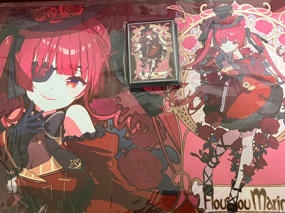 混沌の女神様　ホロライブ　スリーブ　プレイマット　ミュシャ風　宝鐘マリン