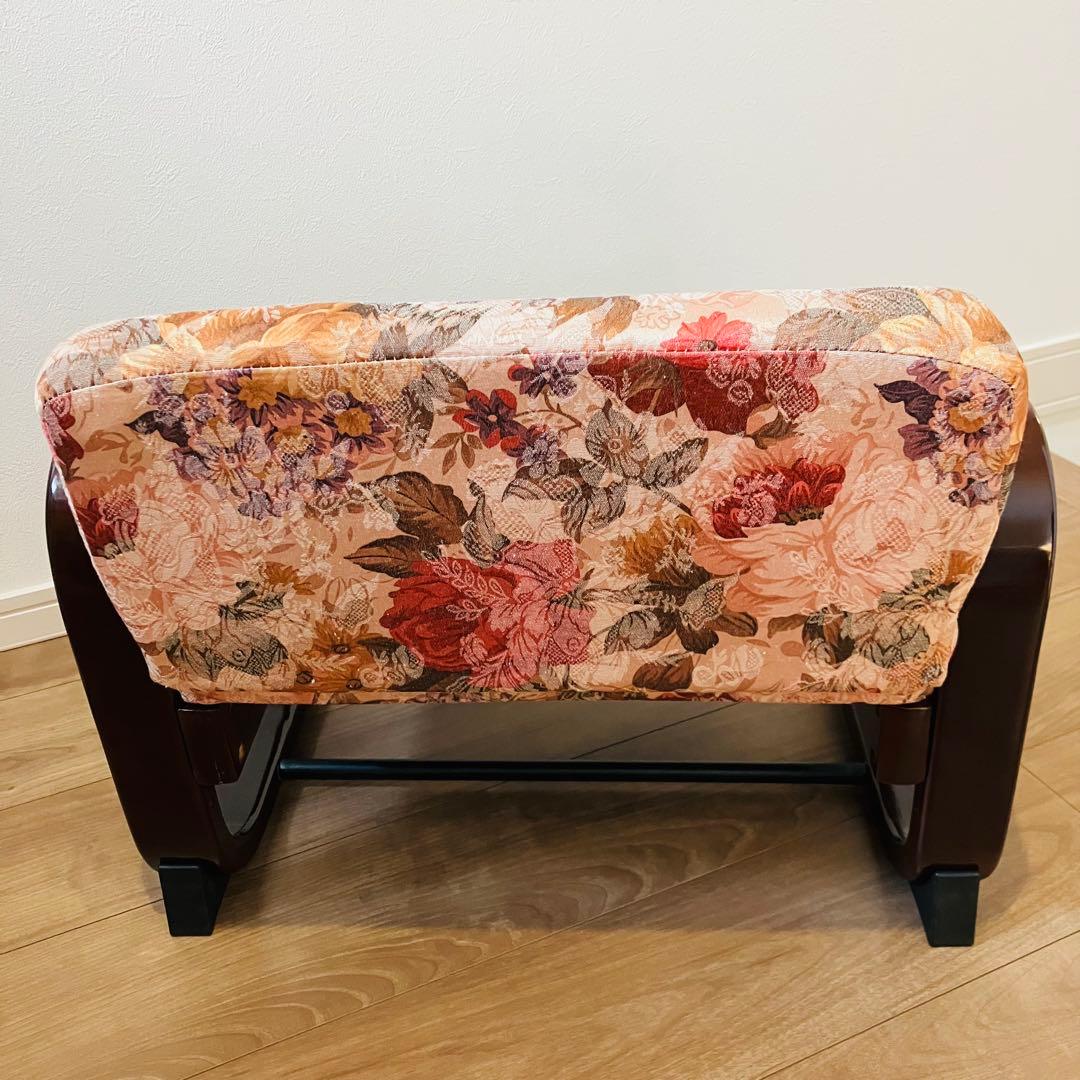 【極美品】アンティーク思いやり座椅子　２脚　花柄　エンジェル様