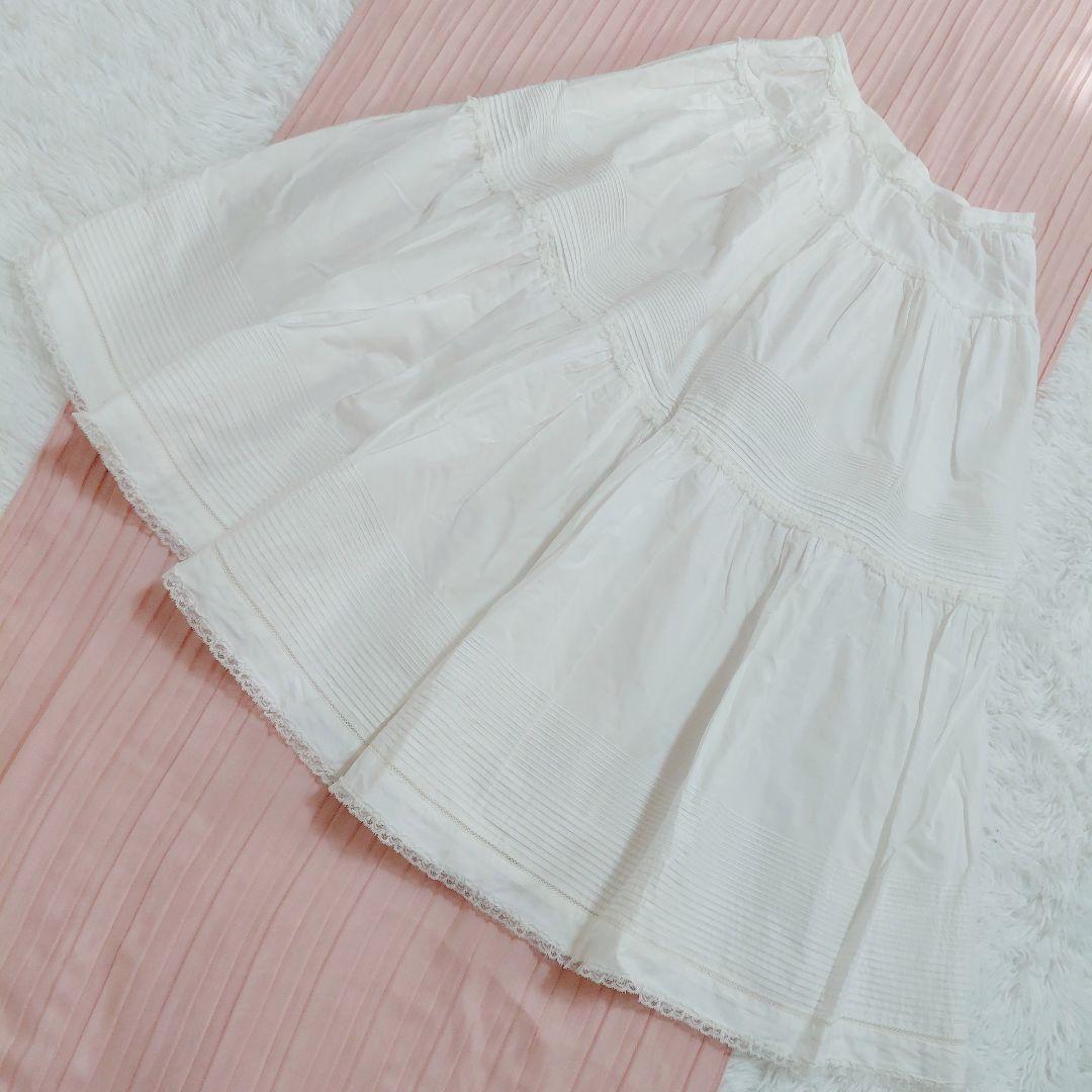 PINK HOUSE　ピンクハウス　スカート ティアード　リボン　レース　ロング