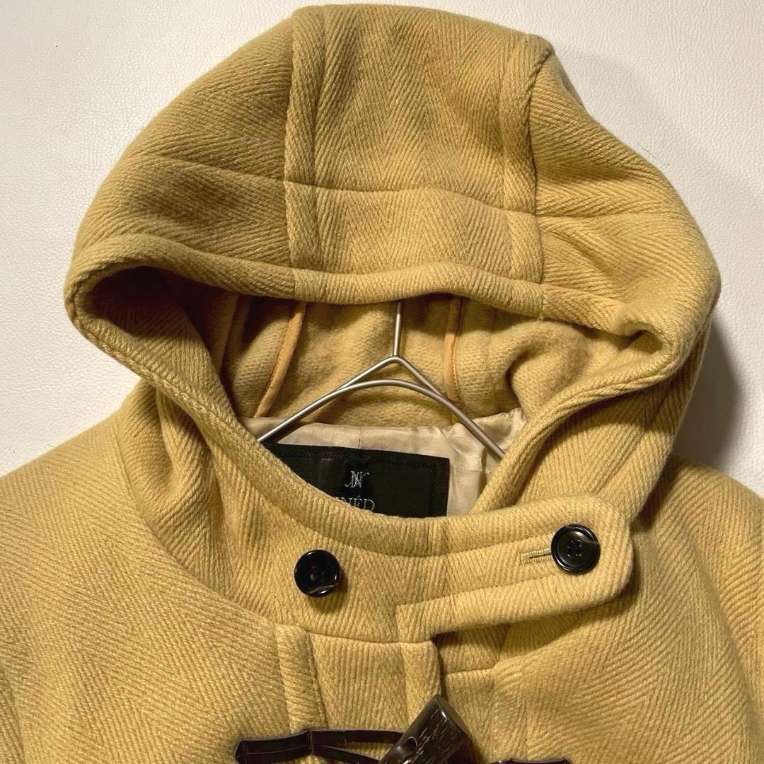 【くろねこ】INED　ダッフルコート ヘリンボーン 日本製 イエロー