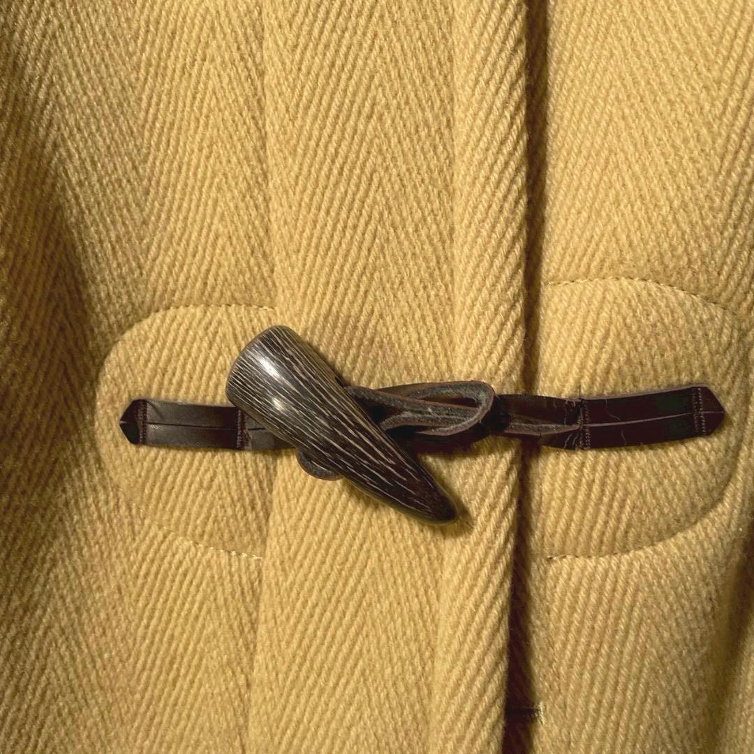 【くろねこ】INED　ダッフルコート ヘリンボーン 日本製 イエロー